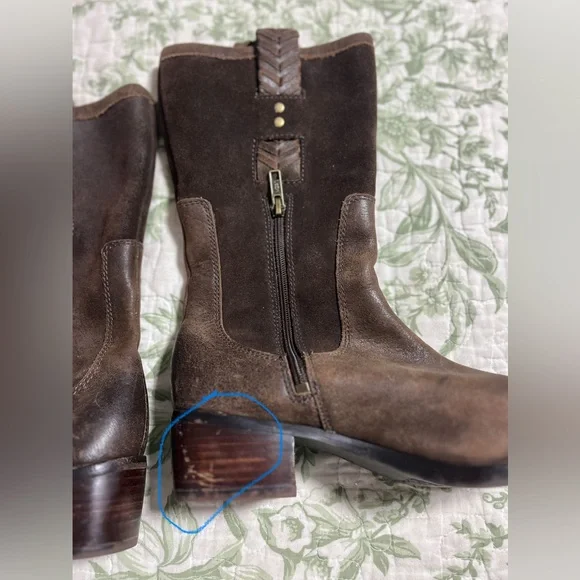 UGG Brown Leather/Suede Western Cowboy Riding Boots Size 6.5 Women High Top - Picture 8 of 13